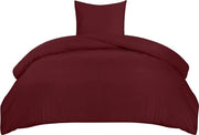 Set di copriletto in microvezza morbida 135 x 200 cm - cuscino di copertura 80 x 80 cm - biancheria da letto - Bordeaux - confortevole e respirante
