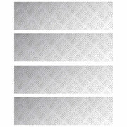 Gradini per Scale 4 pz | Tappetini per scale autoadesivi Argento 70 x 20 cm Alluminio