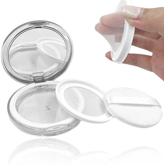 Portatiletto di trucco riutilizzabile - Borsa di polvere - Contenitore di polvere portatile - Contenitore di polvere - Ideale per l'uso di viaggio - Design leggero