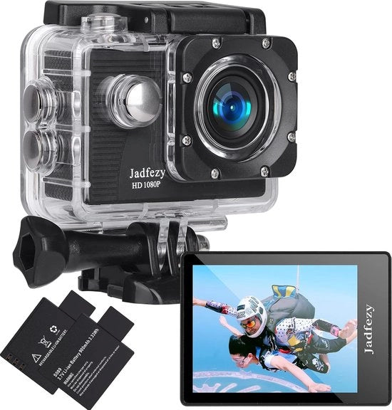 Cannoni Subacquei - Ultra HD 1080p - 30M subacqueo (IP68) - 12 MP - Micro-SD - Schermo LCD - Nero -