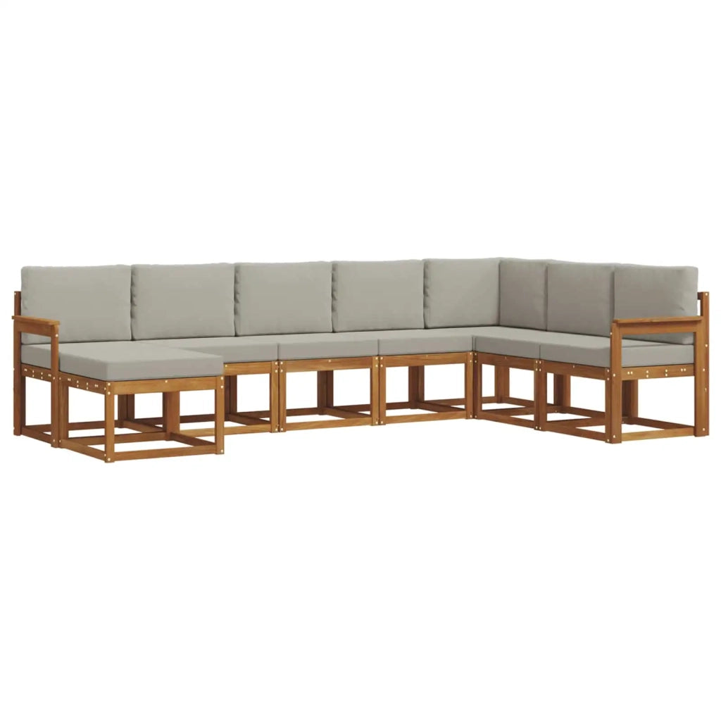 Set di divani da esterno 8 pcs Grigio Naturale e Chiaro 3366804