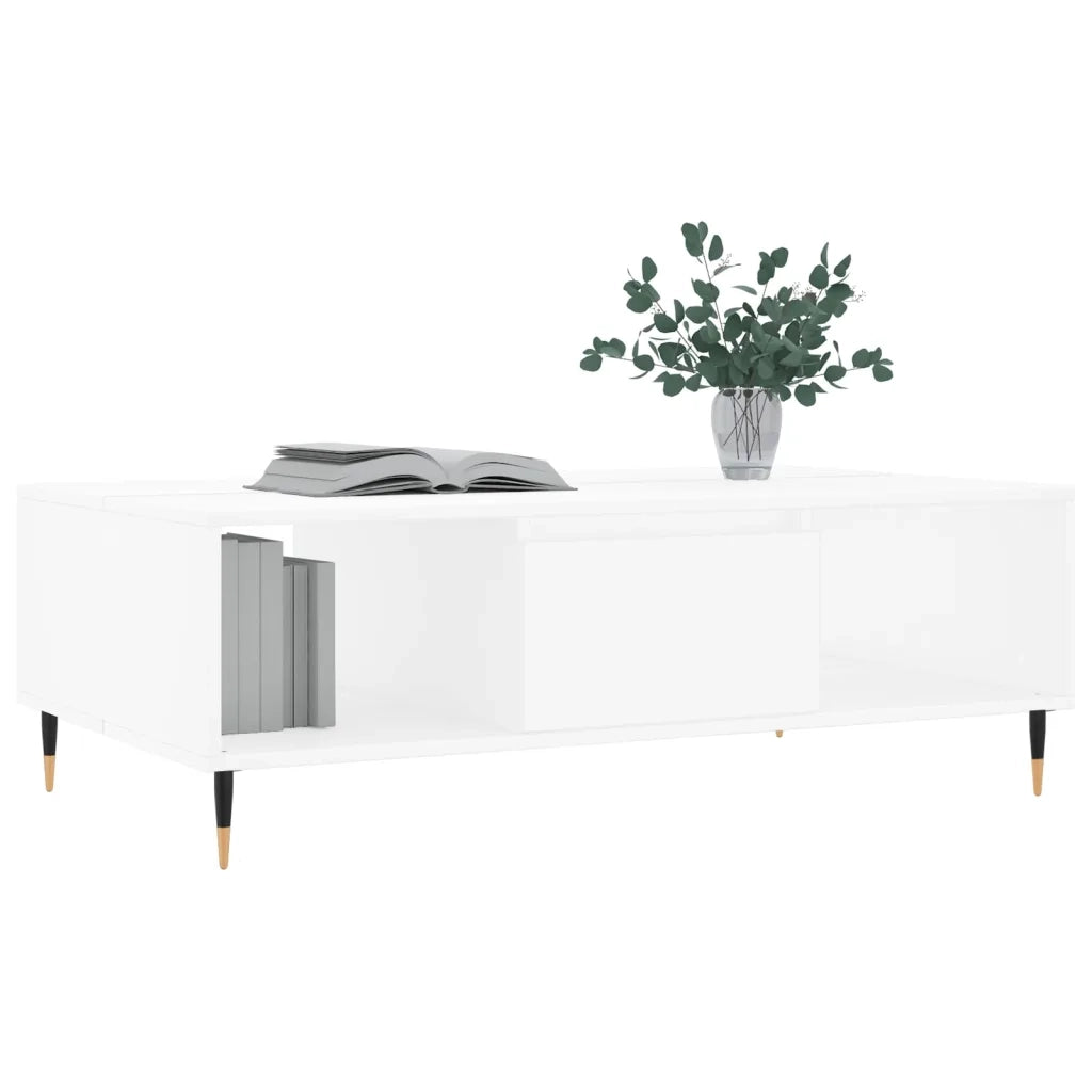 Tavolino da salotto | Tavolino da caff¨¨ | Tavolino da Soggiorno Bianco 104x60x35 cm in Legno Multistrato