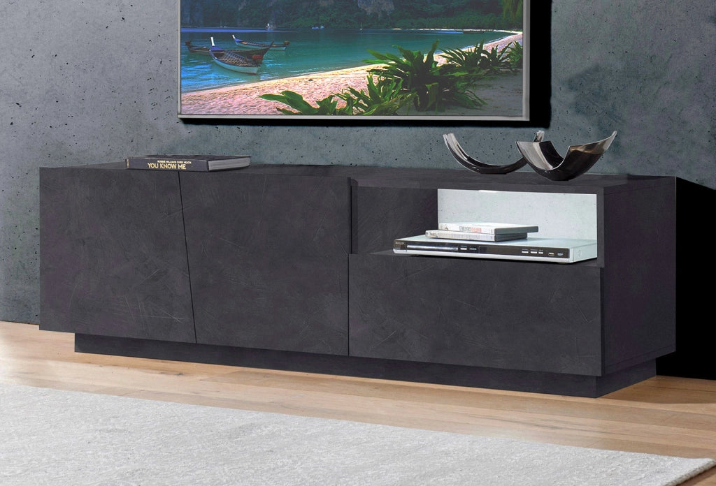 Mobile TV 2 Ante 1 Cassetto 150x43x46 cm Vega Ardesia