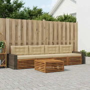Set di divani da esterno con cuscino 5 pcs Naturale e Beige