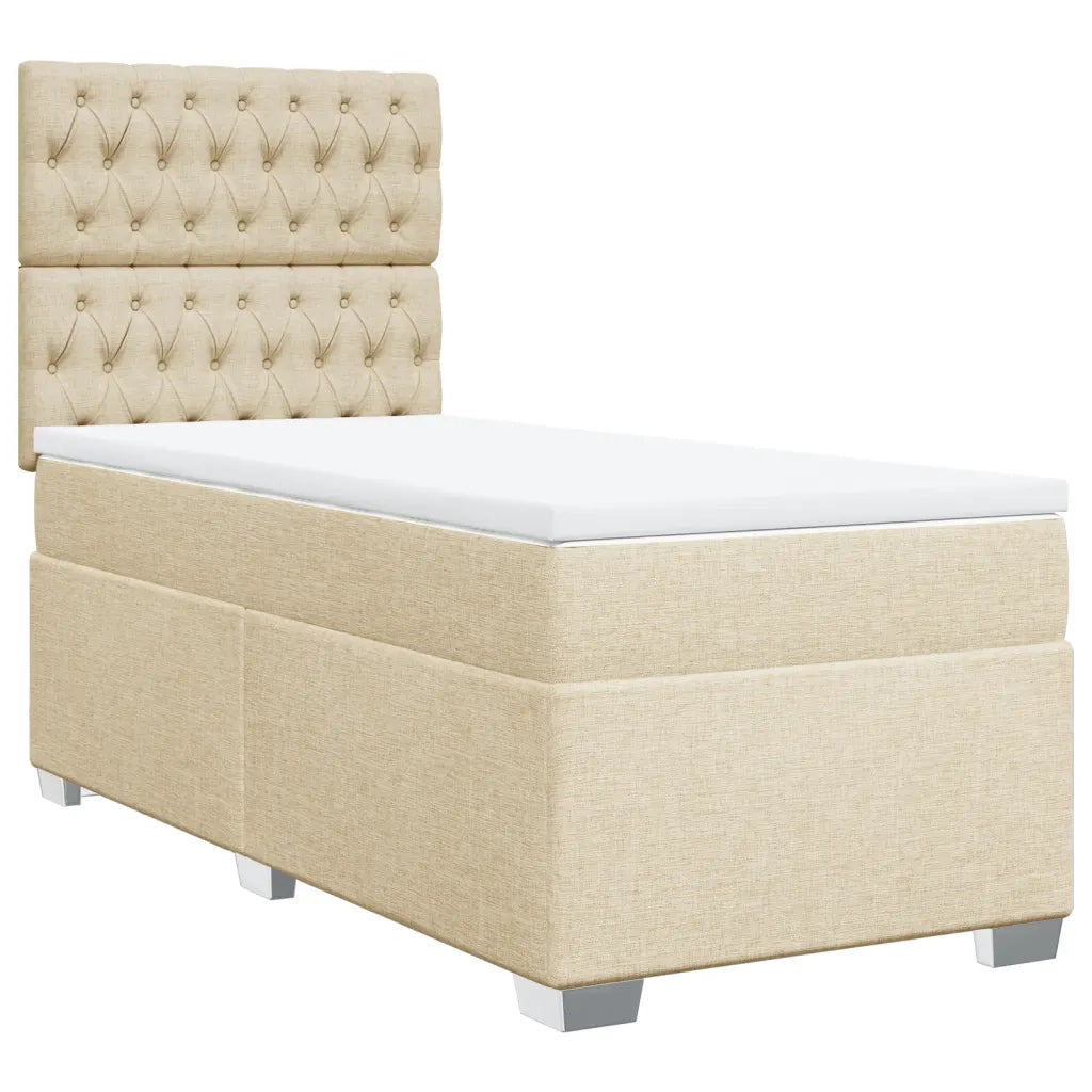 Giroletto a Molle con Materasso Crema 90x190 cm in Tessuto 3292655