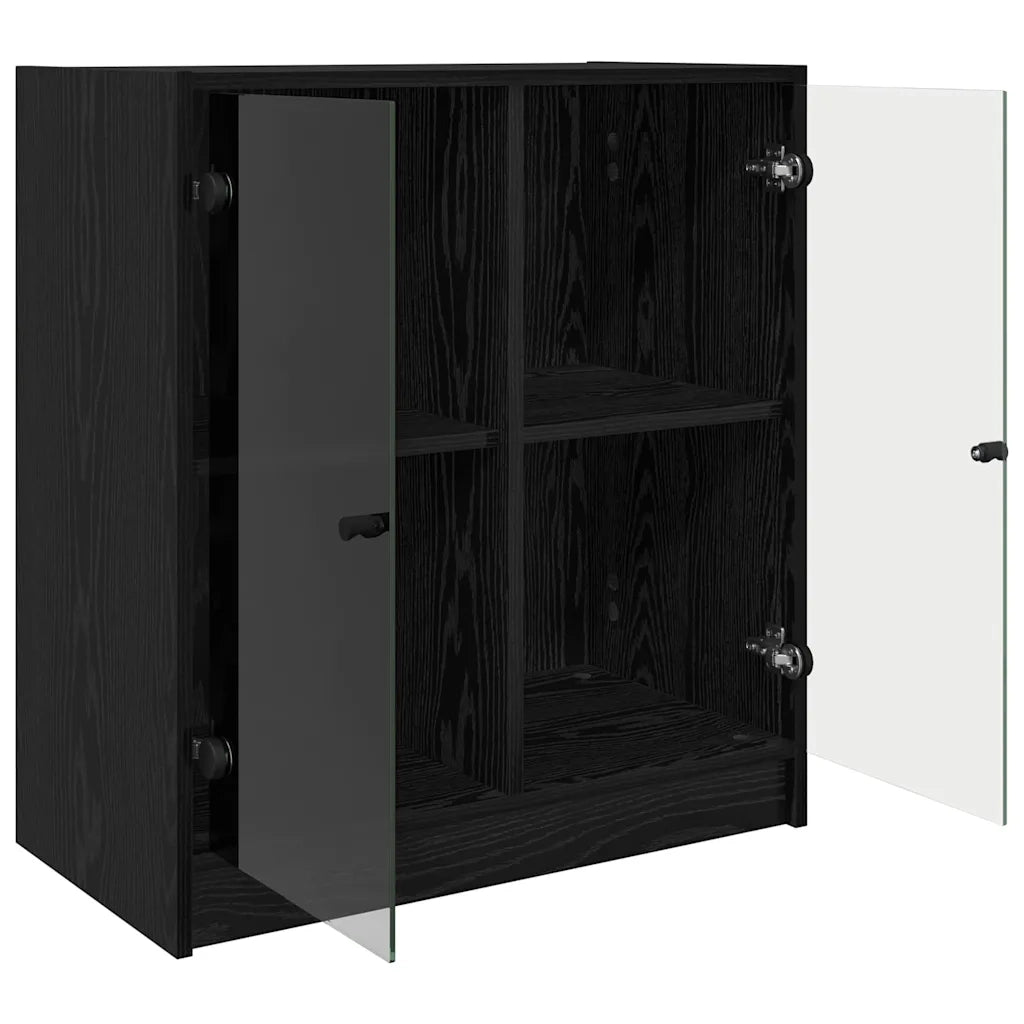Mobile laterale Rovere Nero 68 x 37 x 75,5 cm Legno multistrato