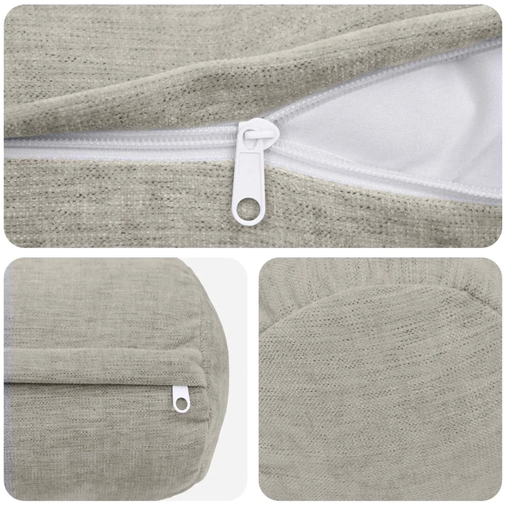 Federa 6 pz HEERLEN Grigio Chiaro Ø 15 x 40 cm Tessuto Chenille 923282