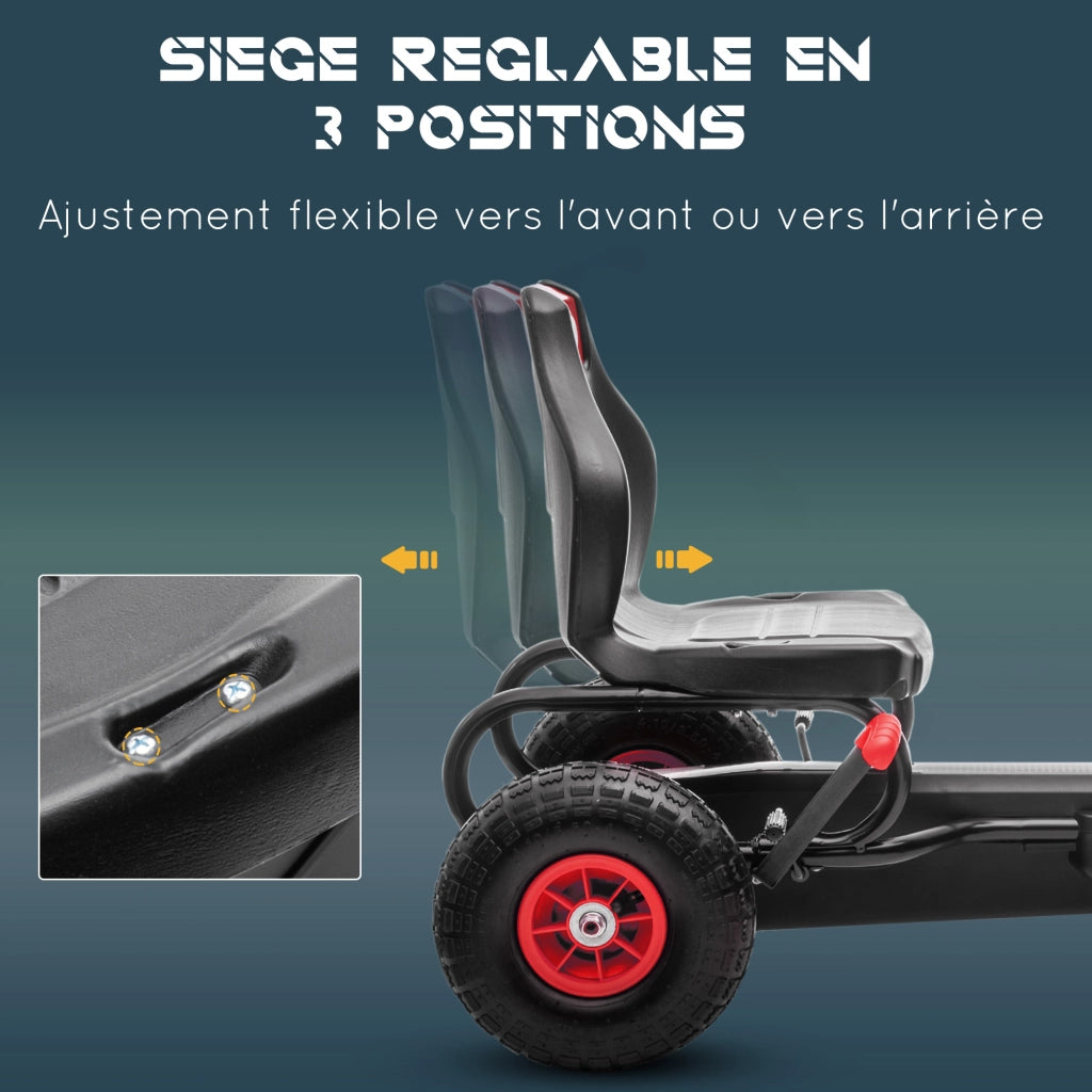 Triciclo a Pedali Bambini ¨C Zephmum ¨C Rosso Nero Regolabile 3 Posizioni