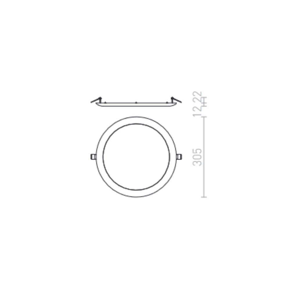 Faretto plafoniera DADA 30 da incasso cromo 230V LED 24W 3000K