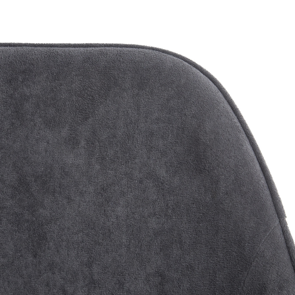 Sedia da ufficio Velluto grigio scuro Funzione girevole regolabile Gambe in metallo Arredamento da ufficio elegante