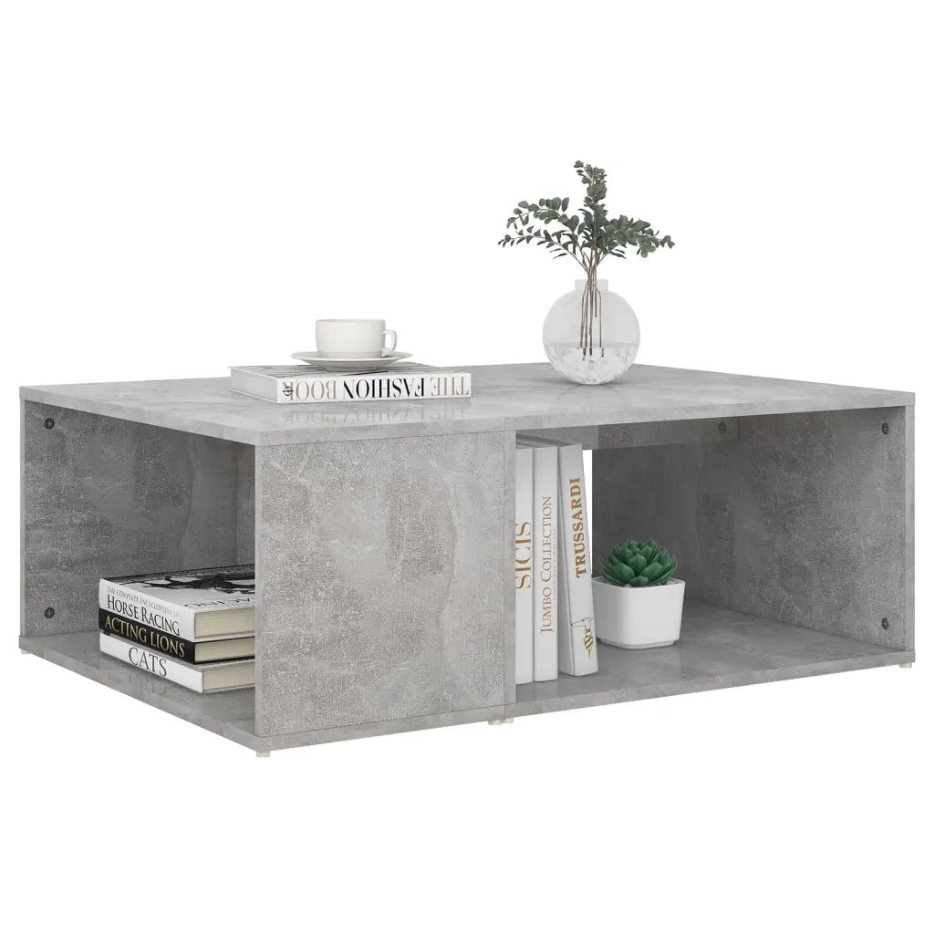 Tavolino da Salotto Grigio Cemento 90x67x33 cm in Truciolato cod mxl 55921