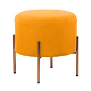 Pouf Poggiapiedi Ø40 cm in Tessuto Kate Arancio