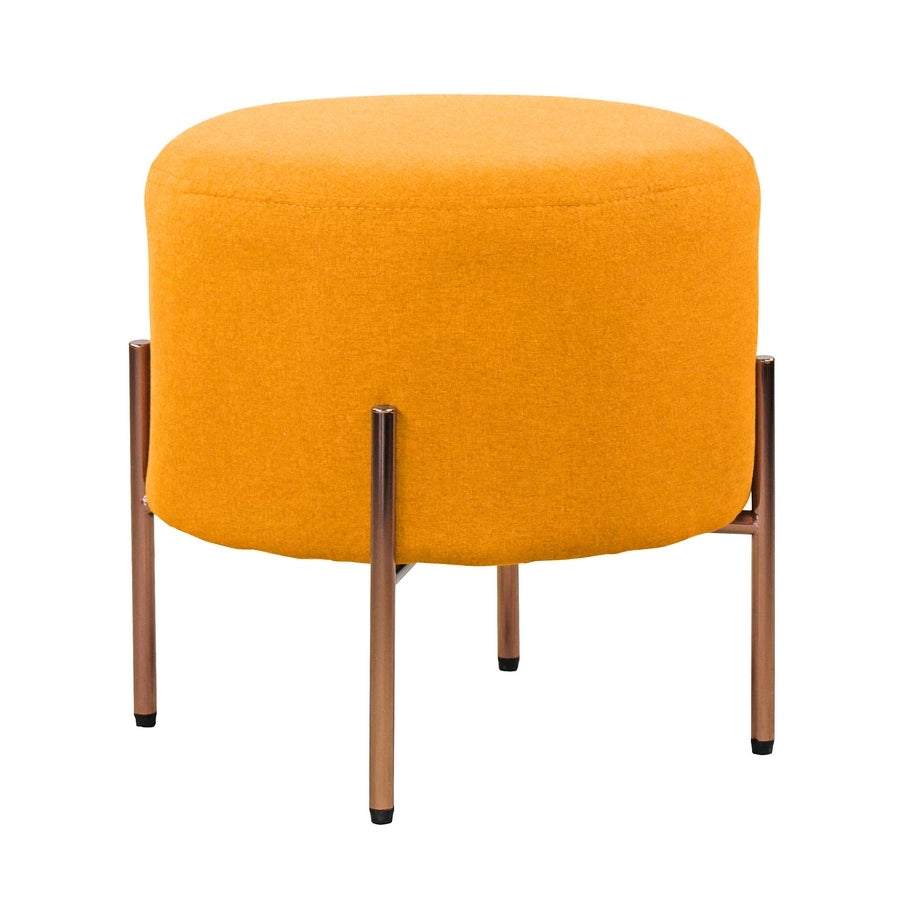 Pouf Poggiapiedi Ø40 cm in Tessuto Kate Arancio