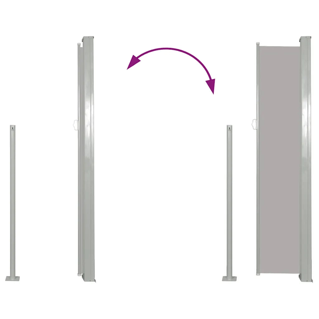 Tenda da Sole Laterale Retrattile 117x314 cm Grigia 45363