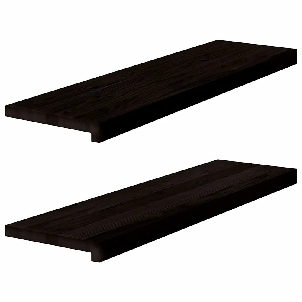 Gradini 2 pz Marrone Scuro 90x30x2 cm Legno Massello Rovere 3283804