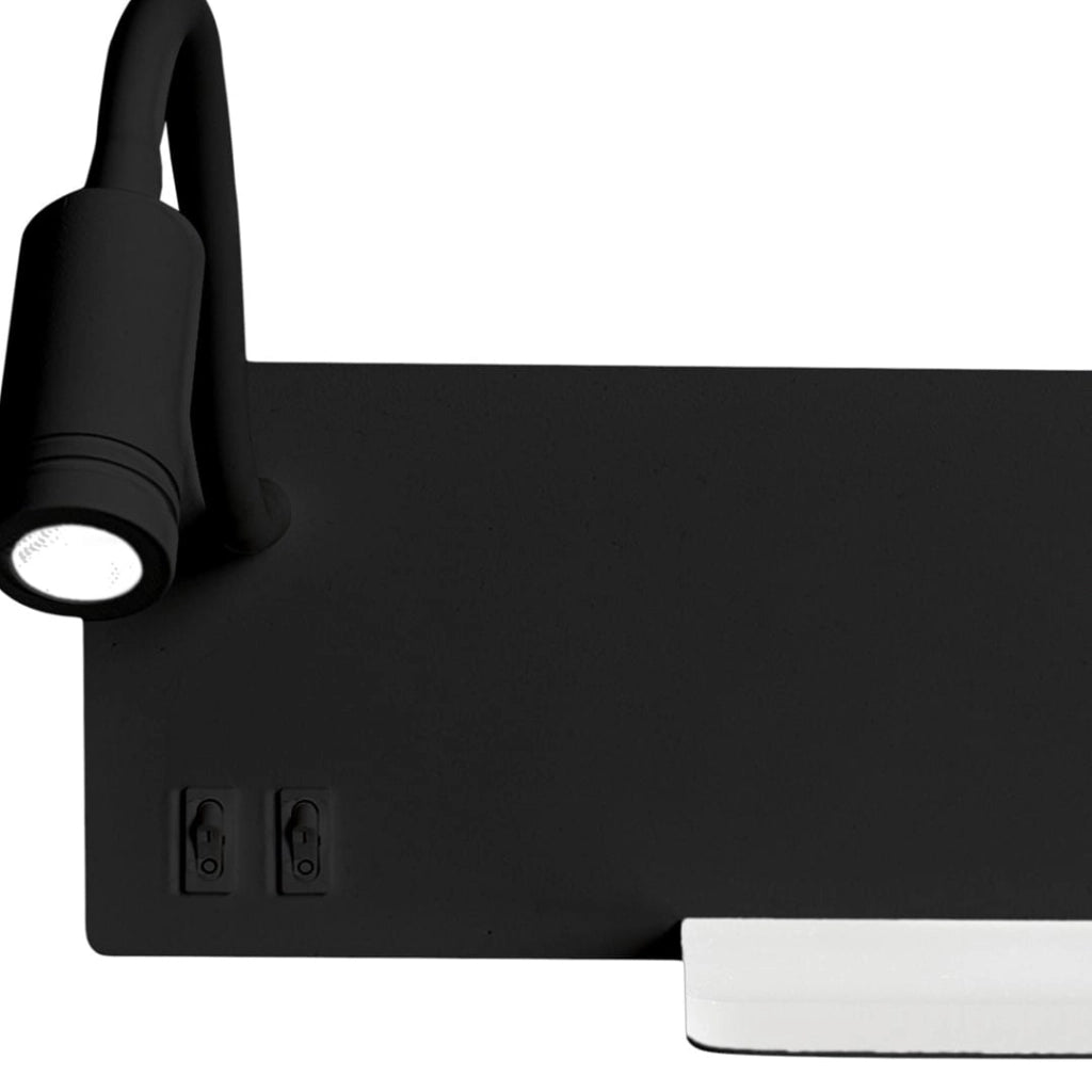 Applique LED con mensola SHELF 5W nera USB ML6344 Milagro