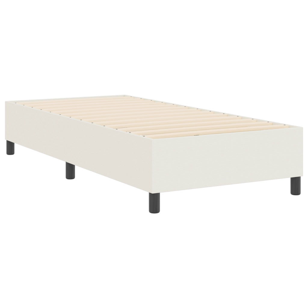 Letto Box Spring Crema Singolo Tessuto Corduroy