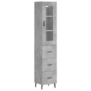 Credenza | Madia | Buffet da pranzo | Armadio da pranzo Grigio Cemento 34,5x34x180 cm in Legno Multistrato