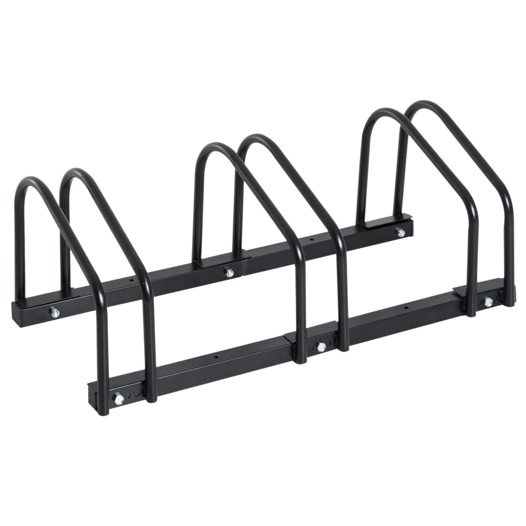 Portabiciclette per 3 Bici ¨C Zephmum ¨C Acciaio 76x33x27 cm Nero