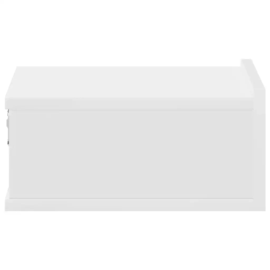 Comodini Pensili 2pz Bianchi 40x30x15 cm in Legno Multistrato 800307