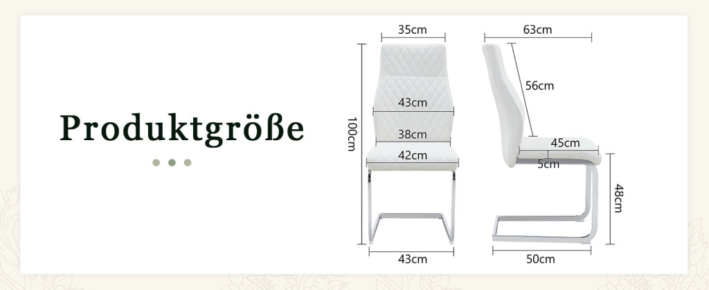 SEDIA da pranzo imbottita 100 cm bianco e argento Set da 2 pezzi