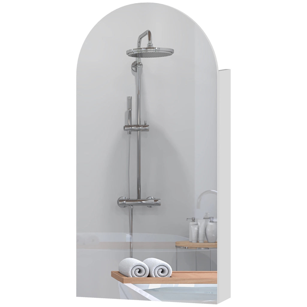Armadio da bagno con specchio e ripiani in vetro ¨C zephmum ¨C bianco 60x30x