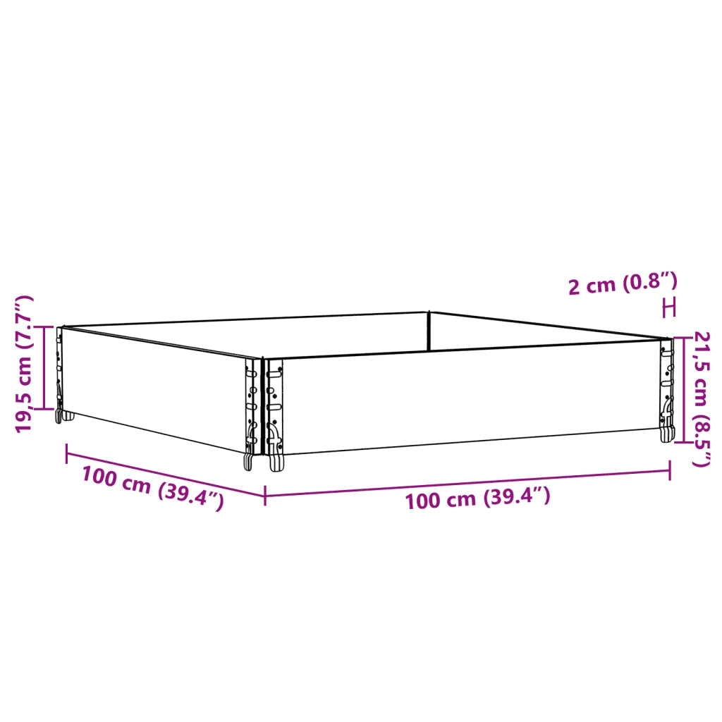 Paretale per Pallet Grigio 100x100 cm in Legno Massello di Pino CFW5766274