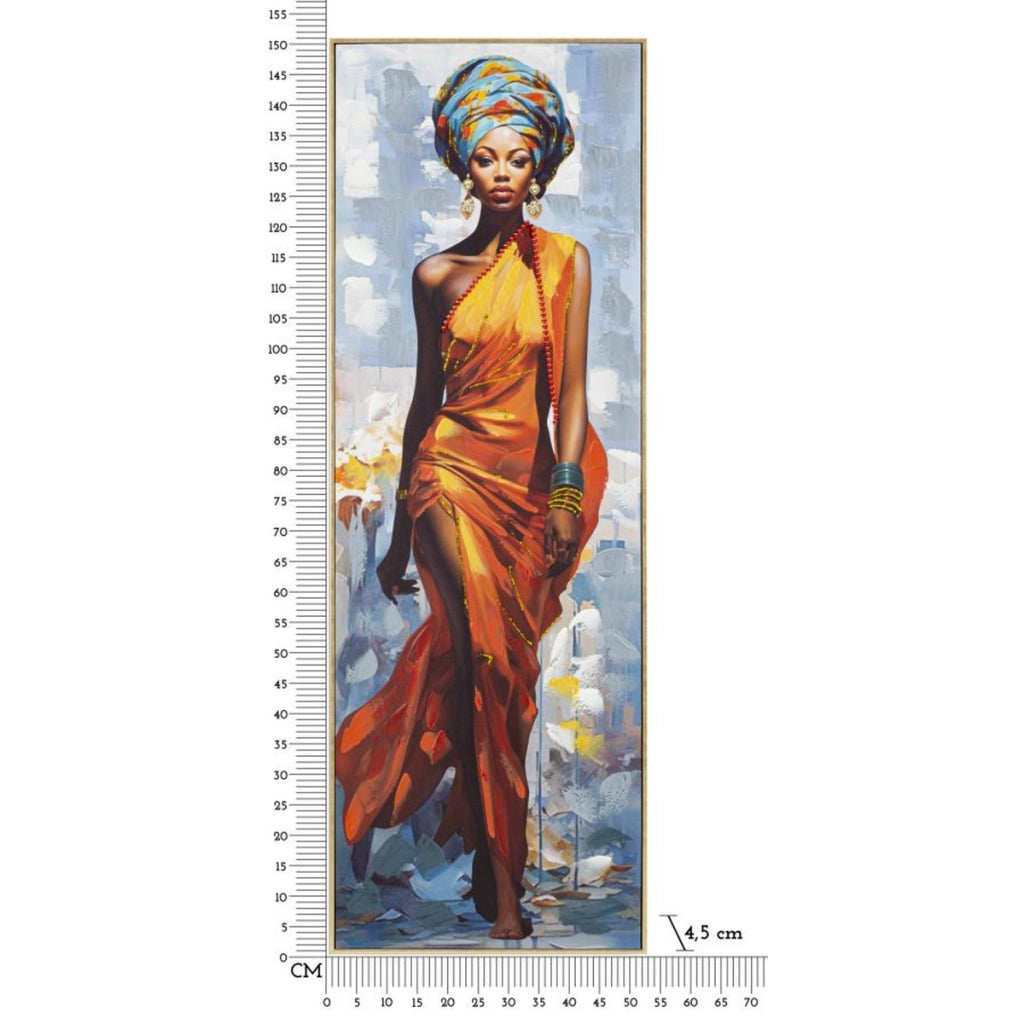 Stampa su Tela Africa 19, Multicolore, Legno, 52x4,5x152 cm