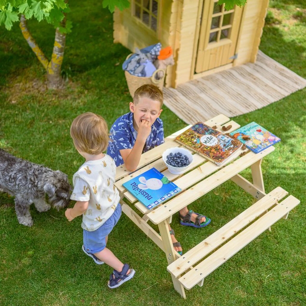 Tavolo da picnic per bambini in legno L90xL90xA50 cm - Timbela M018-1