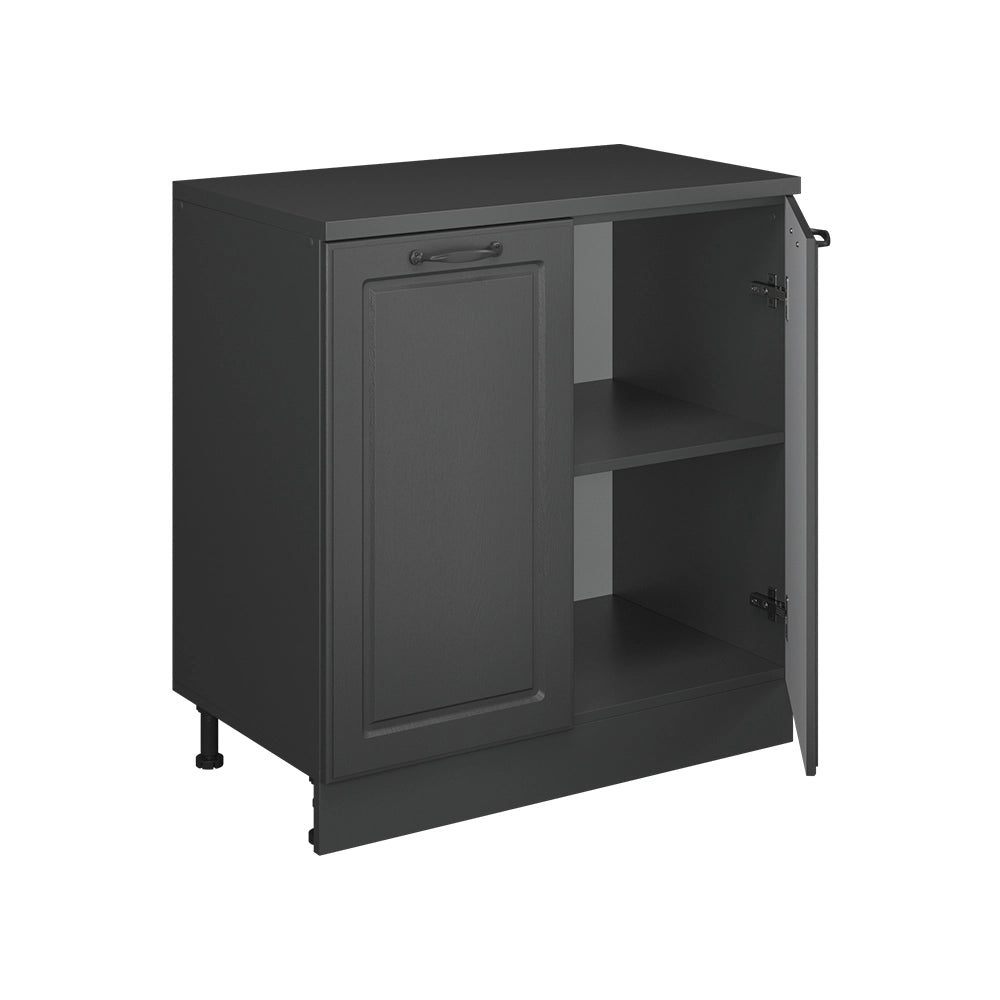 Mobile cucina sottotetto R-Line Antracite rustico/Antracite 80 cm senza inclinazione con 2 ante Vicco