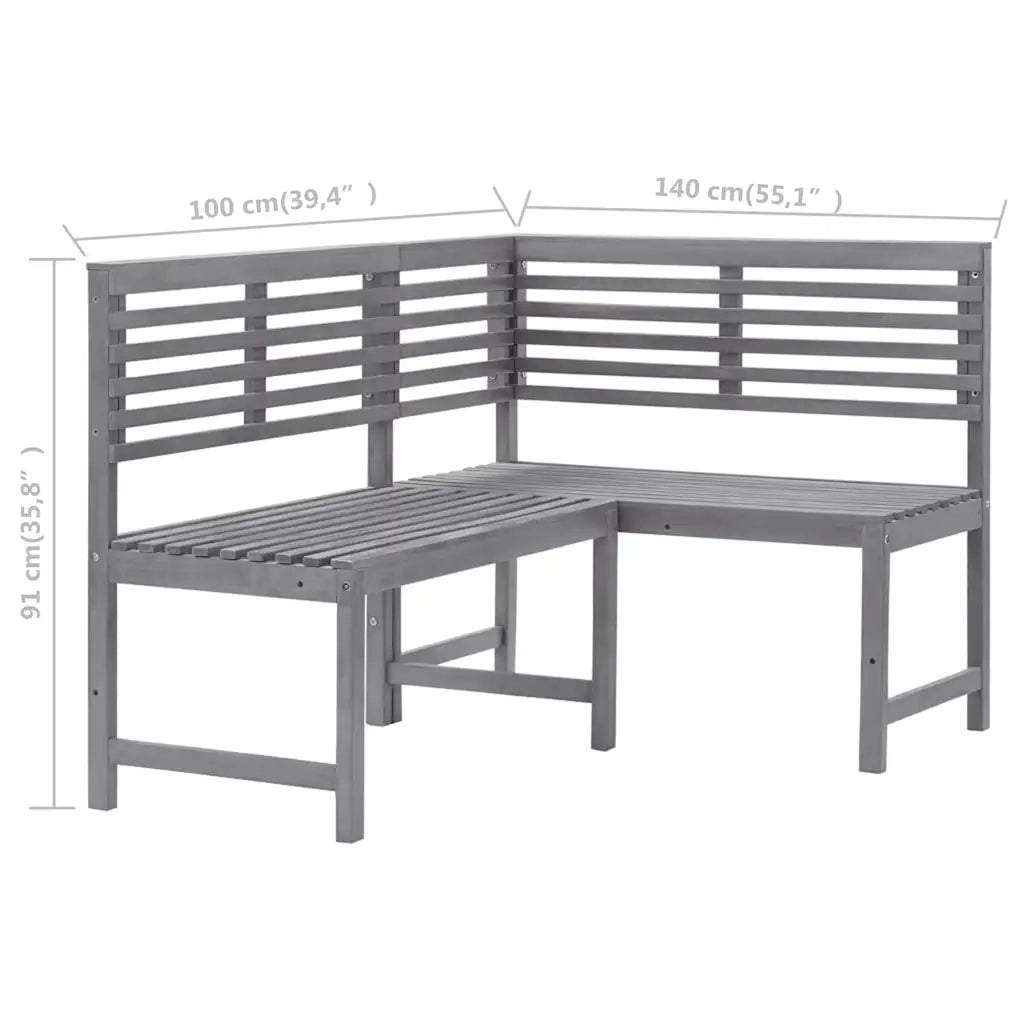Panca da Giardino ad Angolo 140 cm Legno Massello Acacia 312423