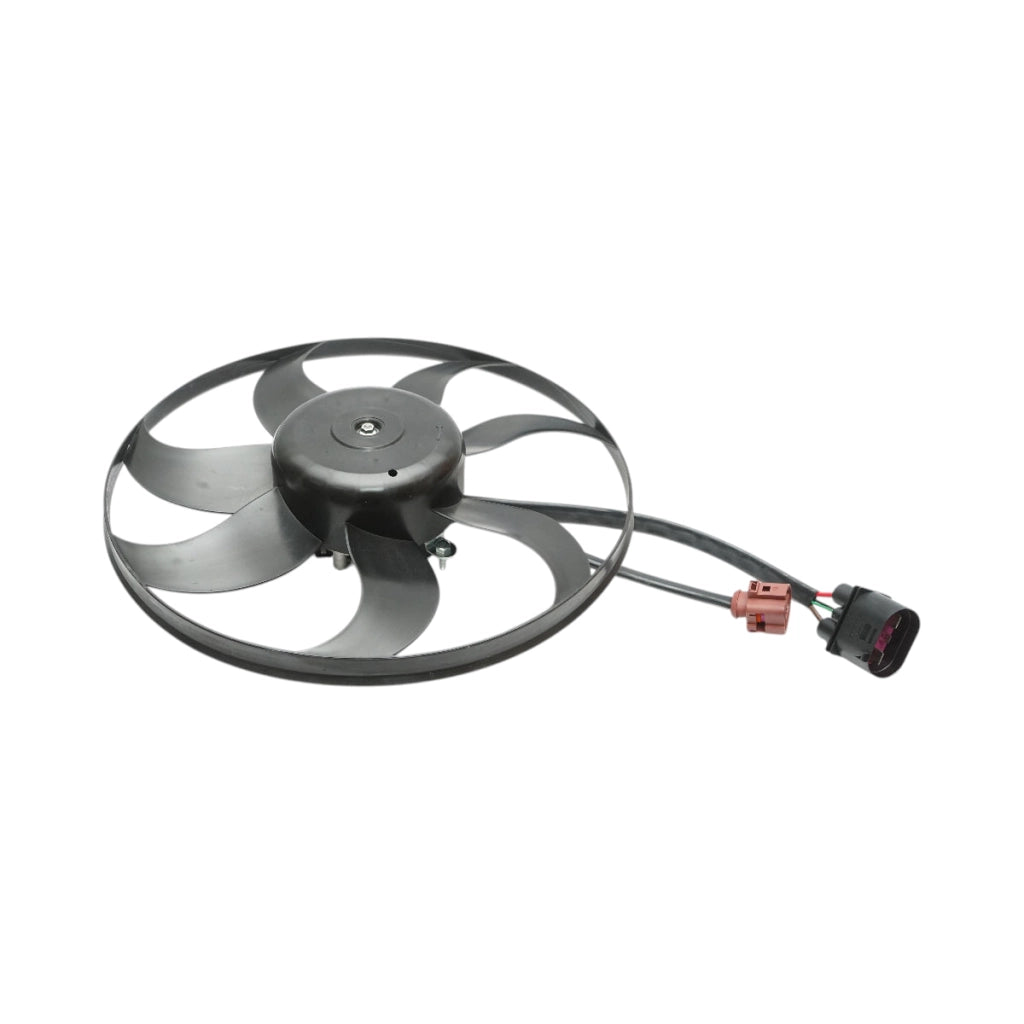 Ventilatore radiatore – Audi, Seat, Skoda Diametro ventola: 360 mm Codici OEM compatibili: 1K0959455CQ, 1K0959455DT, 1K0959455FR, 47389, 1925002220