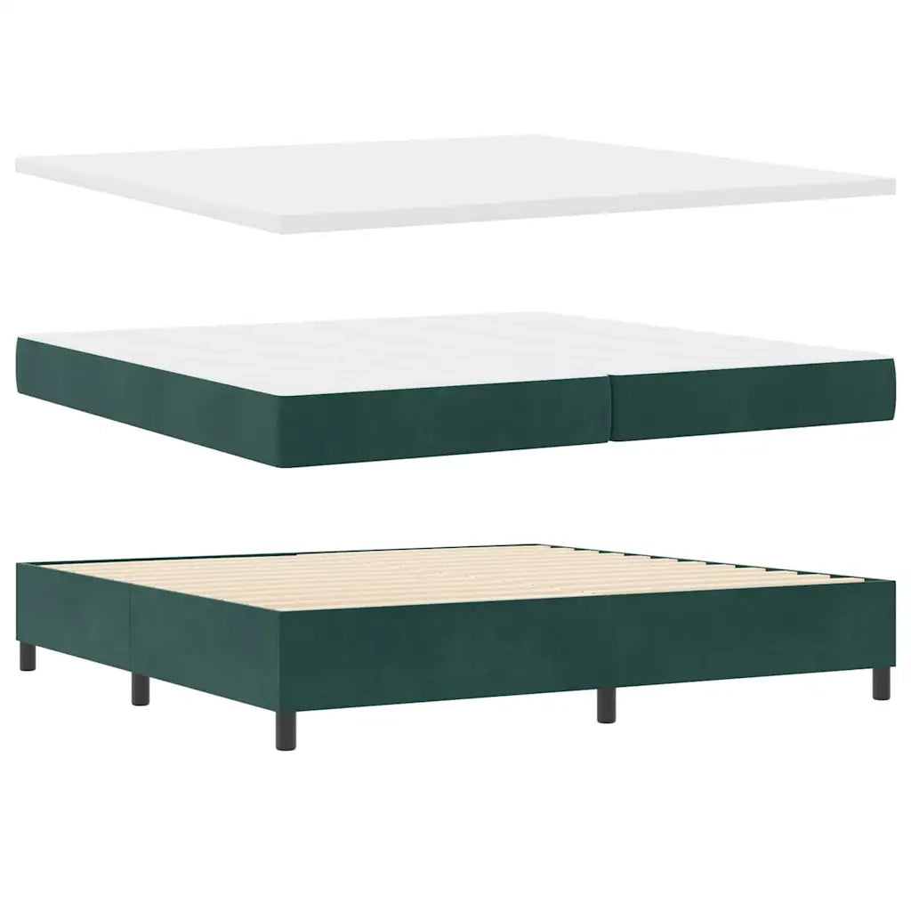 Letto a molle con testiera Verde Scuro 200 x 200 cm Velluto 3342083