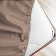Lenzuolo letto sotto con angoli 100% puro cotone Made in Italy tinta unita Terra - 1 Piazza