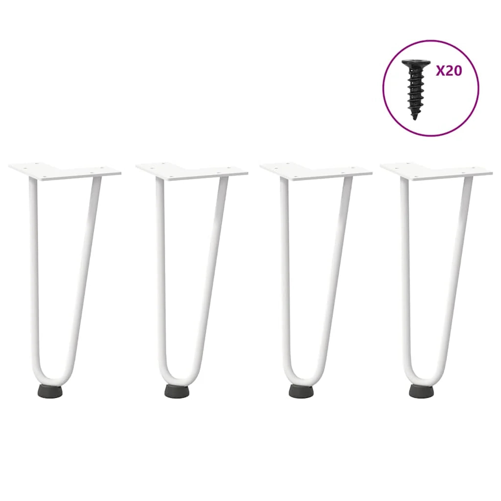 Set di 4 gambe a forcina per tavolino da caffè 30 x 30 x 30 cm robuste con piedini regolabili in acciaio bianco massiccio 02_0056716