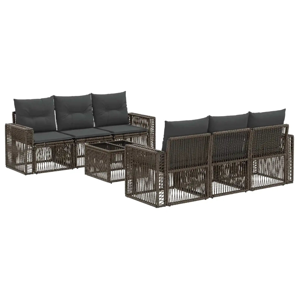 Set Divano da Giardino 7 pz Grigio polyrattan 3435056