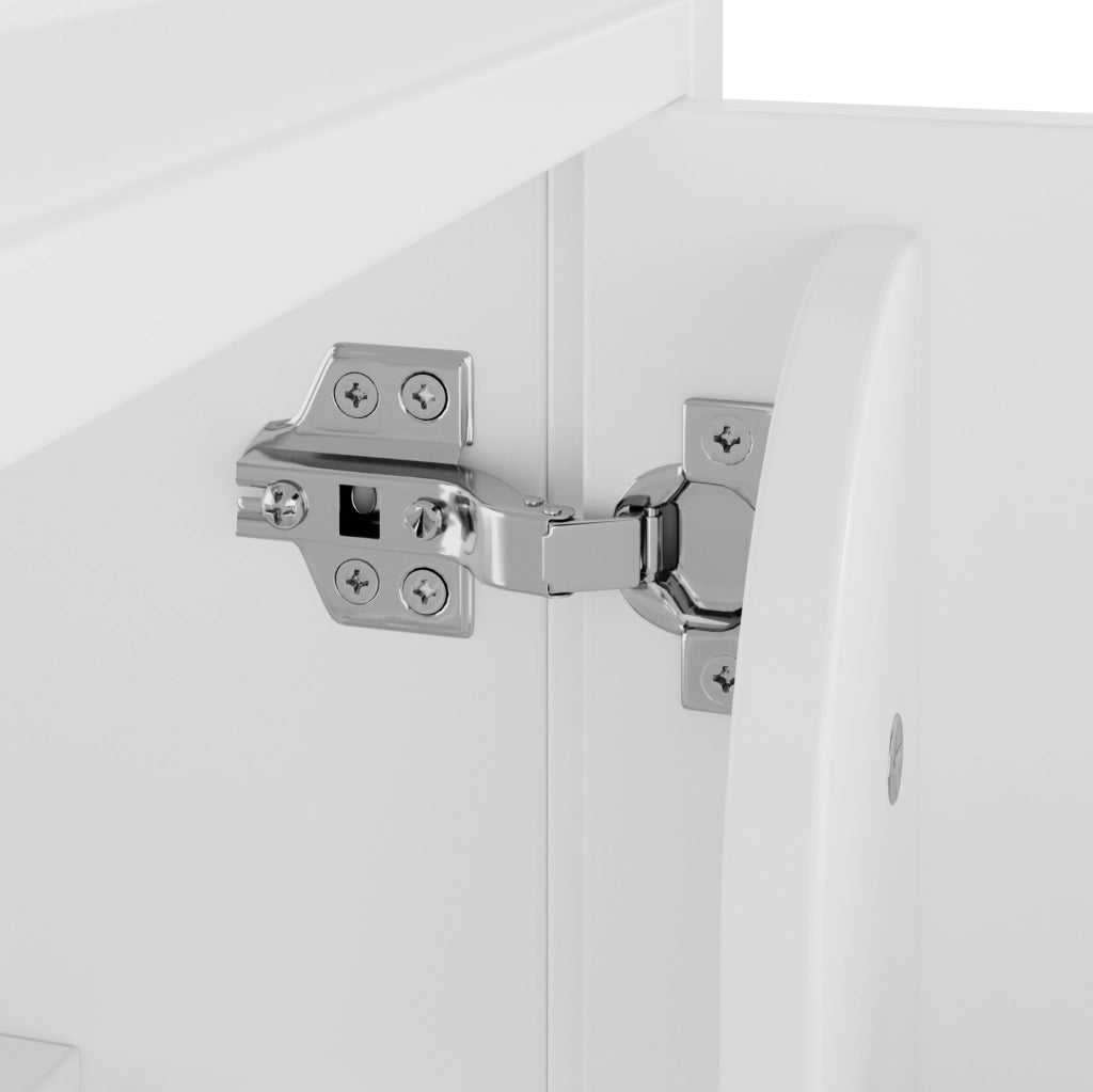 Mobile lavabo 51x46x87 cm con ripiano regolabile e lavabo integrato in MDF e ceramica bianco