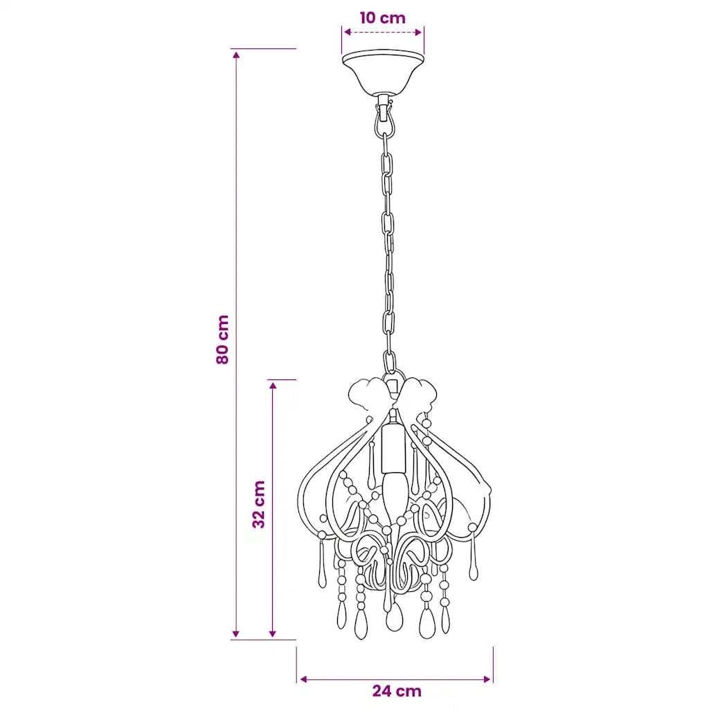 Lampadario con Perle Bianco Rotondo E14 CFW1310015
