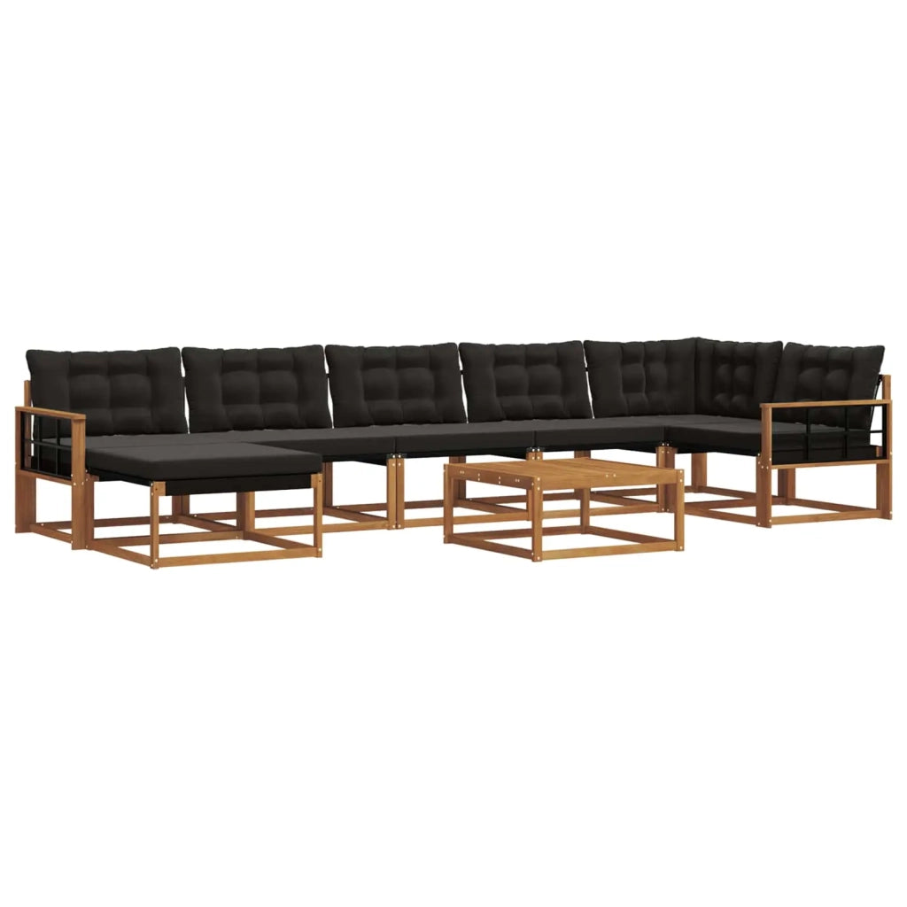Set di divani da esterno con cuscino 22 pcs Naturale e Nero 3369703