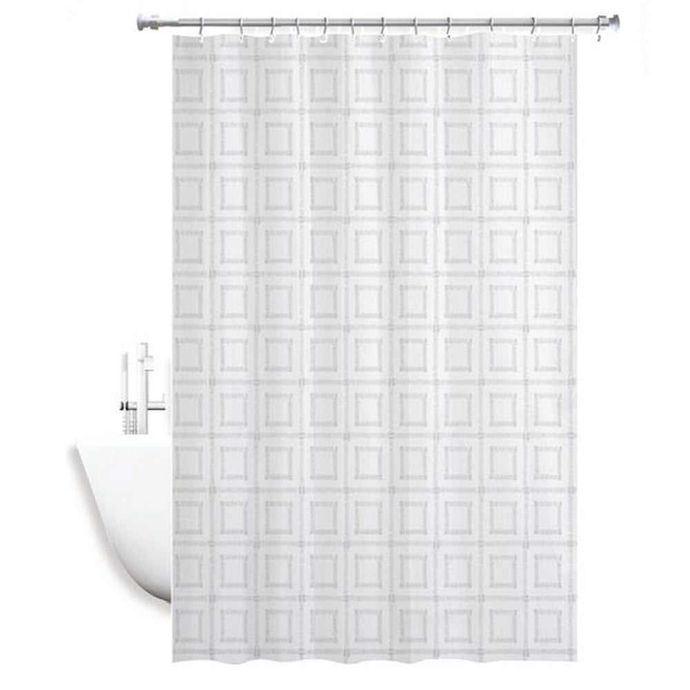 Trade Shop - Tenda Doccia Antimuffa Impermeabile Bagno 180 X 200 Cm Con Anelli Quadrati 59391 -
