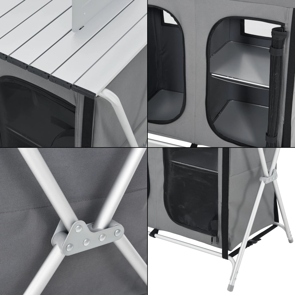 Credenza Mobile da Campeggio Tullinge Pieghevole con Borsa di Trasporto (AxLxP) 105x80x51 cm [en.casa]