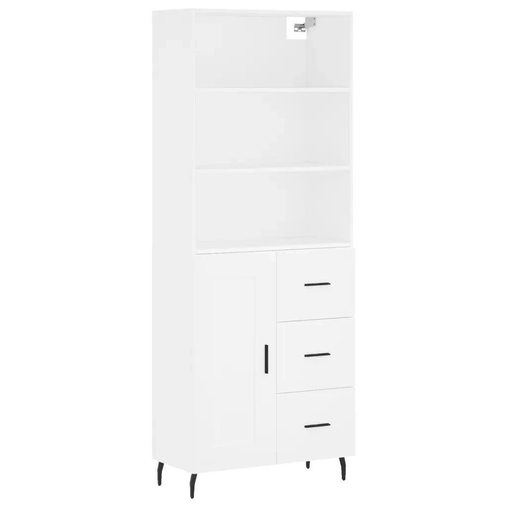 Credenza-Buffet-Armadio da cucina Bianca 69,5x34x180 cm in Legno Multistrato 341627