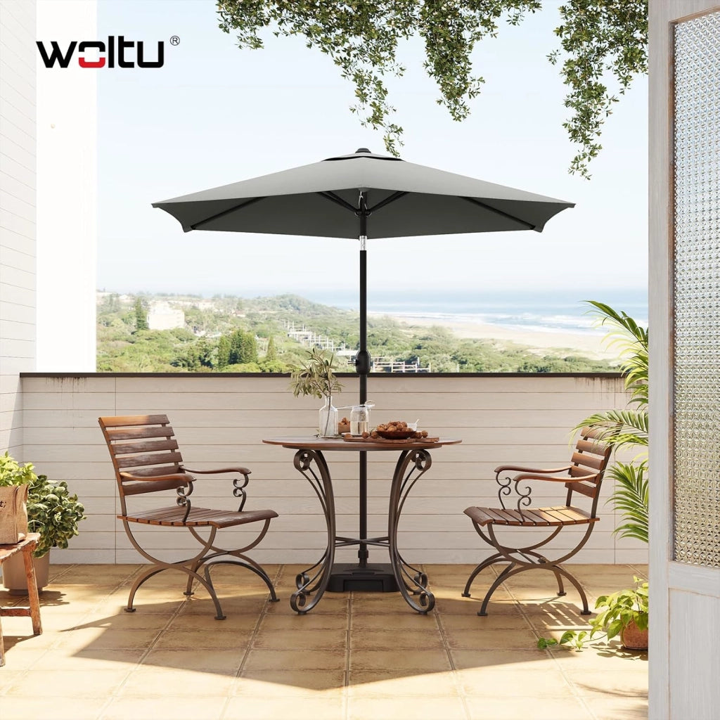 WOLTU Ombrellone da Giardino, Ombrellone da Spiaggia Grande con Manovella, Ombrellone da Esterno, Protezione UV per Terrazza, Mare, Piscina