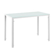 Tavolo da Pranzo con Piano in Vetro Laccato 105 x 60 cm - Bianco [en.casa]