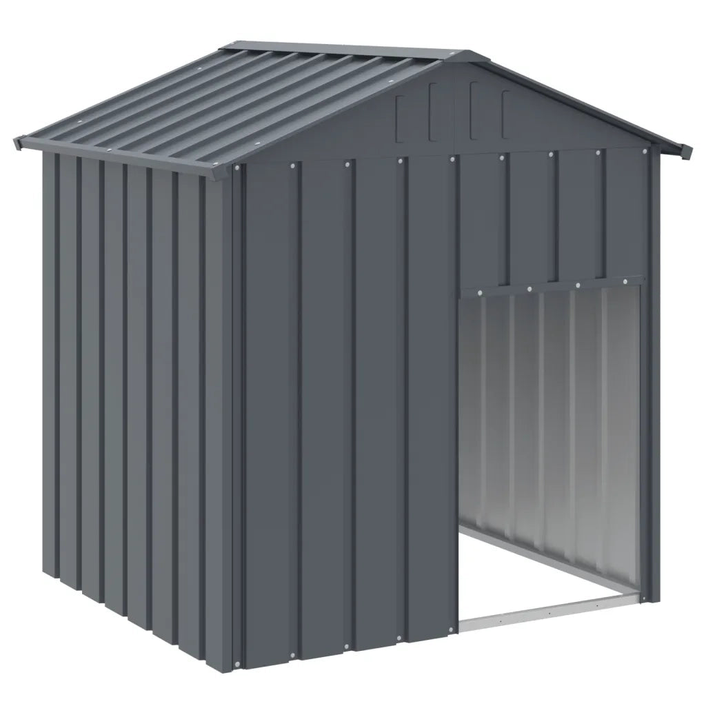 Casetta Cani con Tetto Antracite 117x103x123 cm Acciaio Zincato 172349