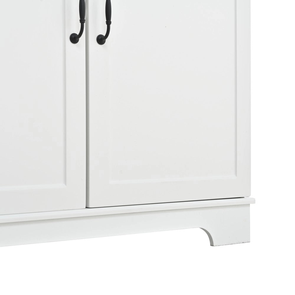 Libreria Vetrina con Ante in Vetro e Ripiani ¨C Xylo ¨C Bianco, Truciolato, 80x38x180