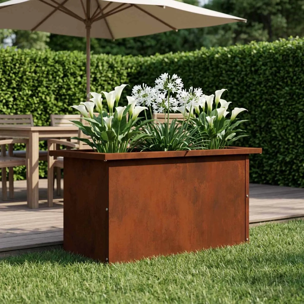 Fioriera da giardino con LED Ruggine 30 x 60 x 30 cm 8008096