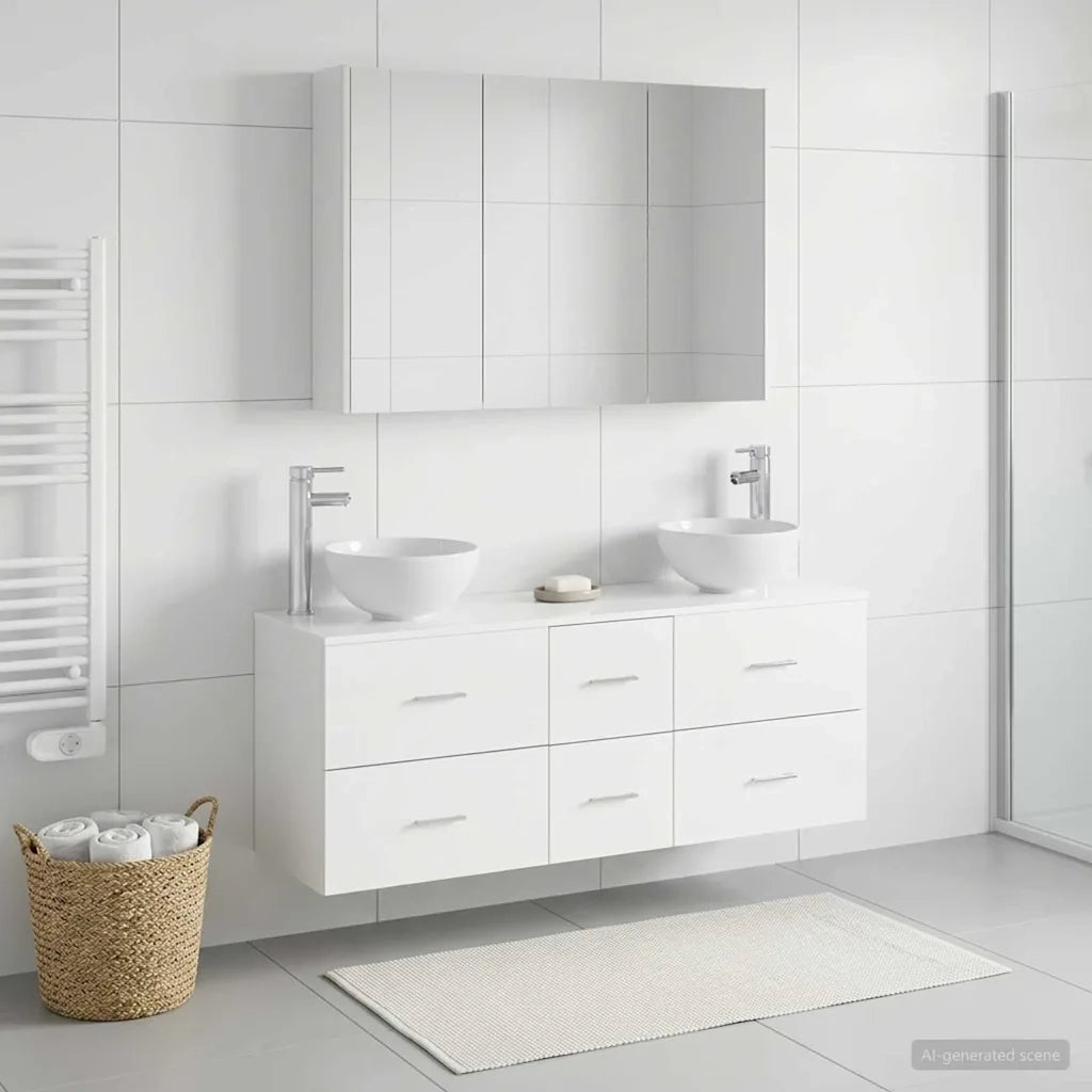 Set di mobili per il bagno 4 pcs Bianco 3406703