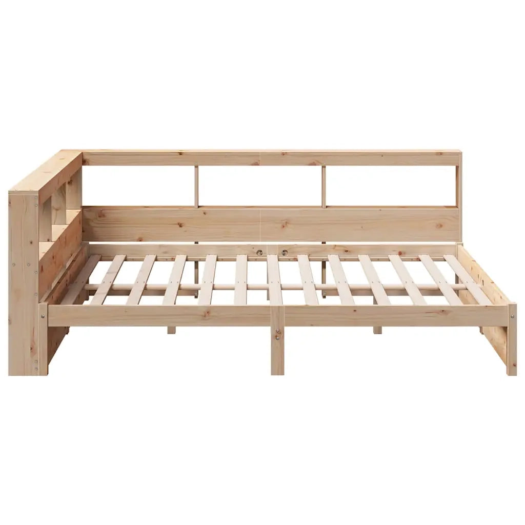 Letto Libreria senza Materasso-Struttura Letto contenitore 160x200 cm in Legno di Pino 663504