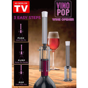Trade Shop - Cavatappi A Pressione Pompa Aria Apribottiglie Apri Bottiglie Vino Sommelier -